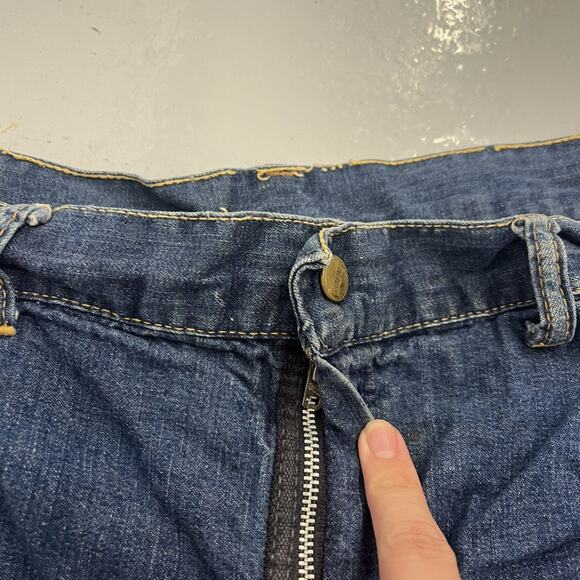 Vintage 60s Red Camel Dark Workwear Carpenter Jeans 40x24 - Picture 4 of 6